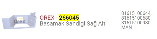 BASAMAK YUVASI MAN TGS SAG ALT 81 61510 0644-0680-0736-0738-0980